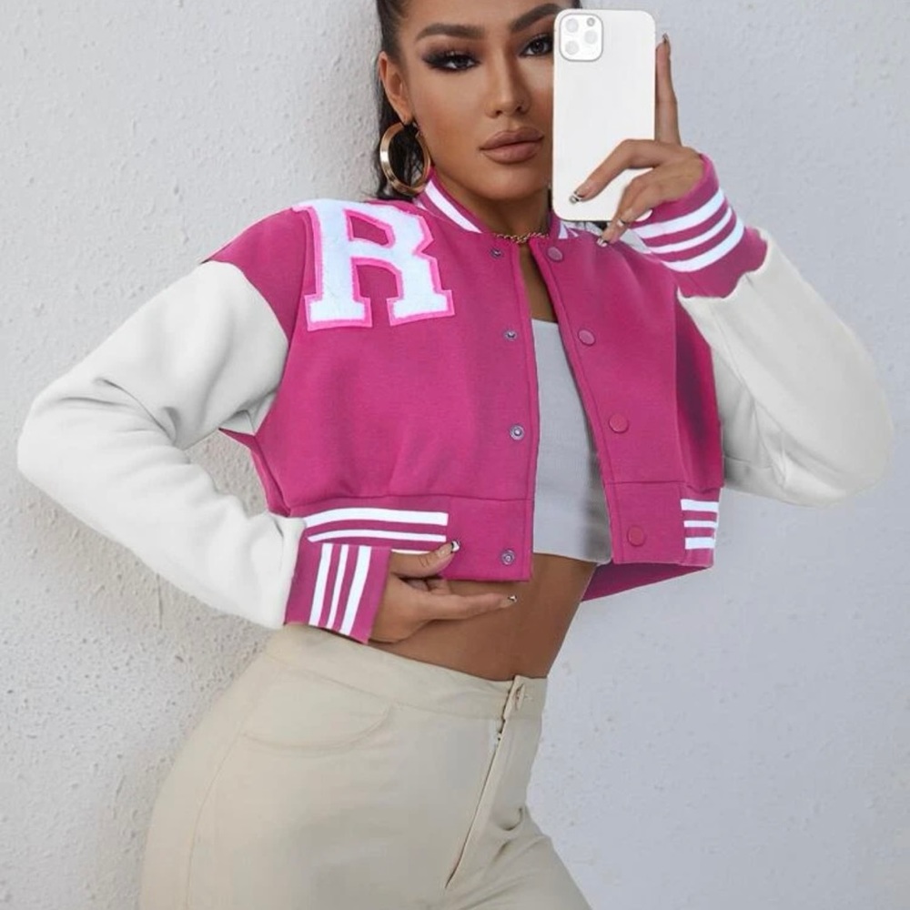 Pretty Bomber Jacket goes prefect with a comfy outfit!